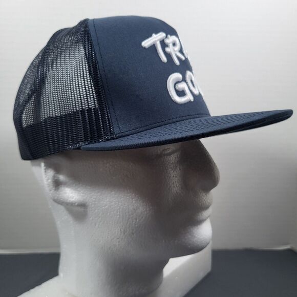 Trap Golf Embroidered Snapback Hat Navy Blue Trucker Mesh NWT - Picture 3 of 12
